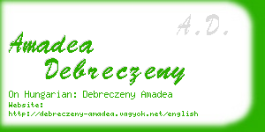 amadea debreczeny business card